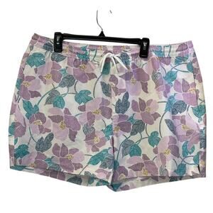 Sun+Stone Womens XL White Floral Print Pull On Short NEW Outdoors/Casual